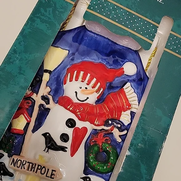 Lot of 2 Vintage Kmart Trim A Home Dolomite Figurine/ Wall Decoration Snowman - Picture 7 of 14